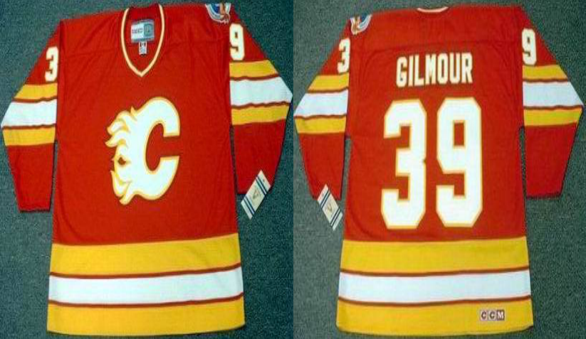 2019 Men Calgary Flames 39 Gilmour red CCM NHL jerseys